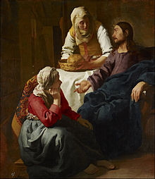 Christ in the House of Mary and Martha  by Jan Vermeer 1665 