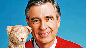 Image of Mr. Rogers and Daniel Tiger puppet